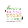 mini pouch Thai letter rainbow green