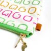 mini pouch Thai letter rainbow green