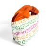 2-Handle Printed Canvas Tote Bag Thai Letters Rainbow Orange