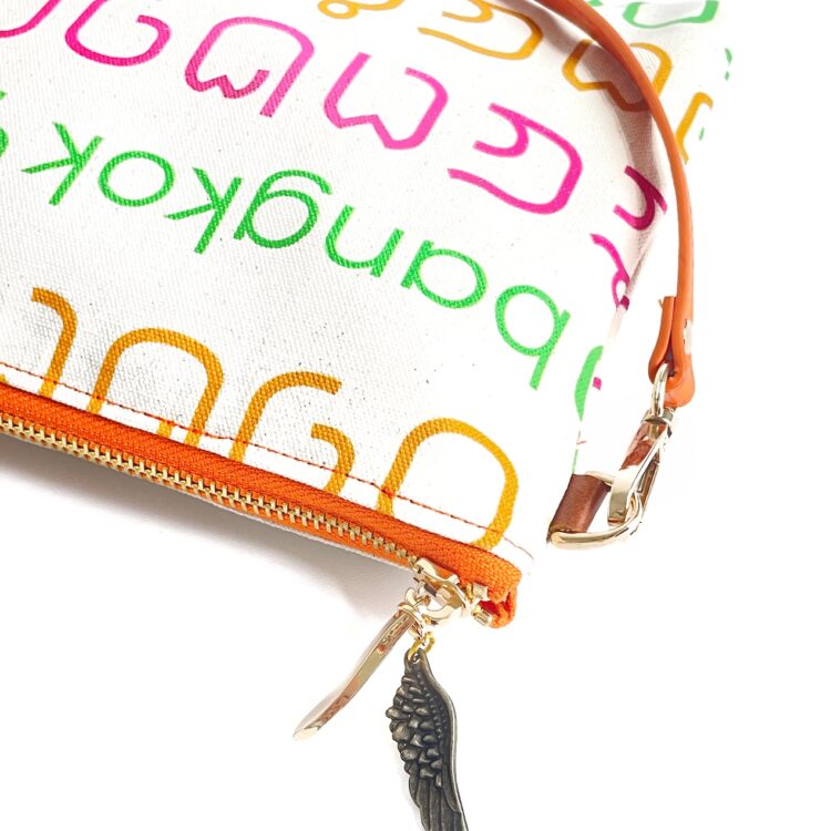 Sacoche Shoulder Bag Thai Letter Rainbow Orange