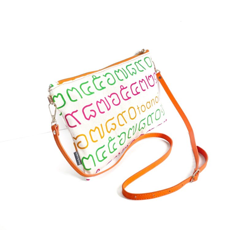 Sacoche Shoulder Bag Thai Letter Rainbow Orange