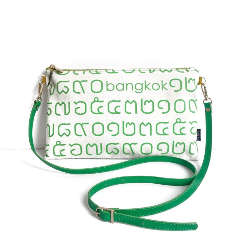 Sacoche Shoulder Bag Thai Letter Green
