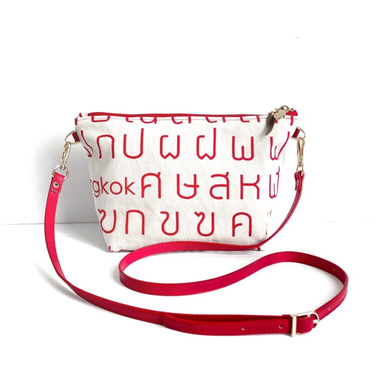 Shoulder Bag Pouch Thai Letter Red