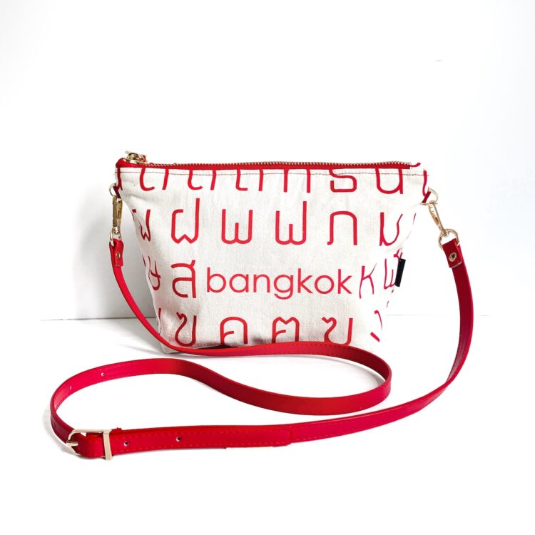 Shoulder Bag Pouch Thai Letter Red