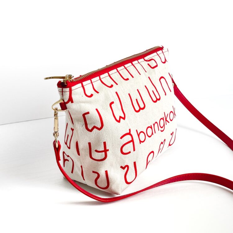 Shoulder Bag Pouch Thai Letter Red