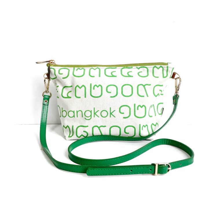 Shoulder Bag Pouch Thai Letter Green