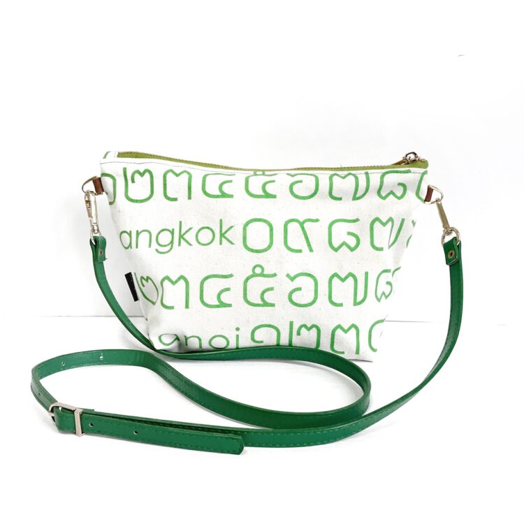 Shoulder Bag Pouch Thai Letter Green