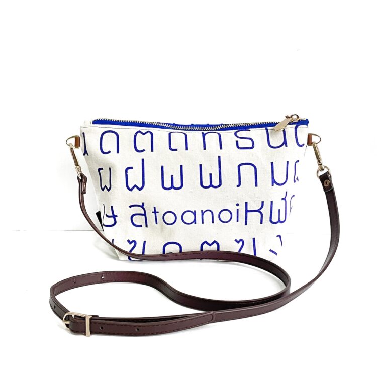 Shoulder Bag Pouch Thai Letter Blue