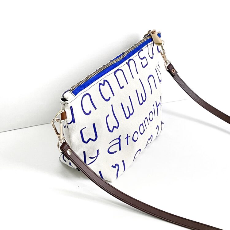 Shoulder Bag Pouch Thai Letter Blue