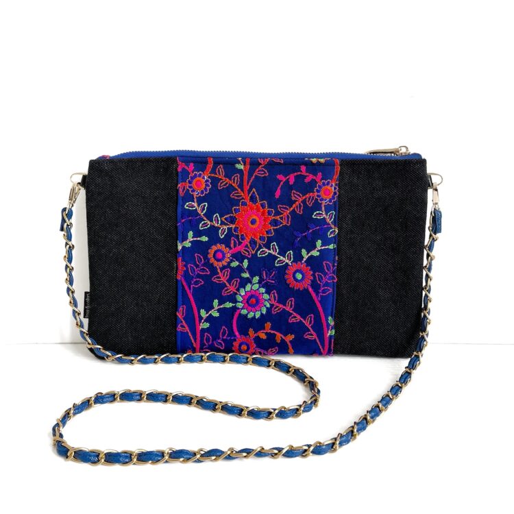 モン族 ブルー サコッシュ ショルダーバッグ