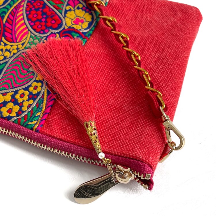 Sacoche Chain Shoulder Bag Indian Red