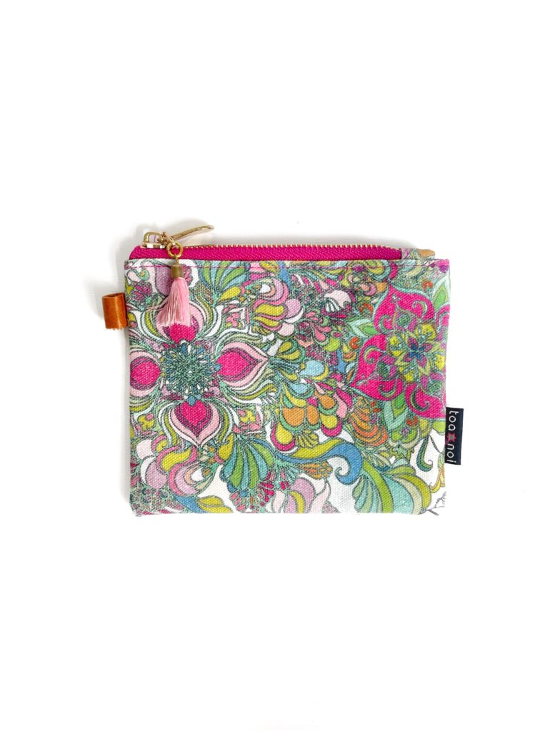 Mini Zipper Pouch Mika's Flower Pink