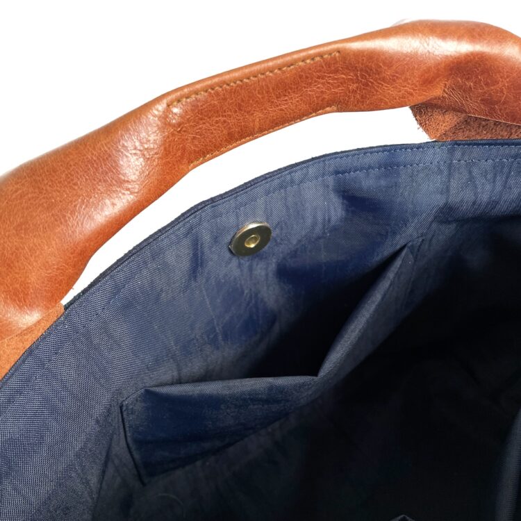 Canvas Tote Bag Blue Hmong Flower