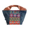 Canvas Tote Bag Blue Hmong Flower large