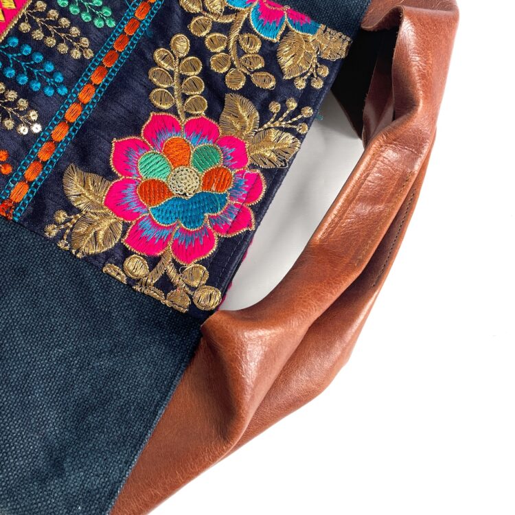 Canvas Tote Bag Blue Hmong