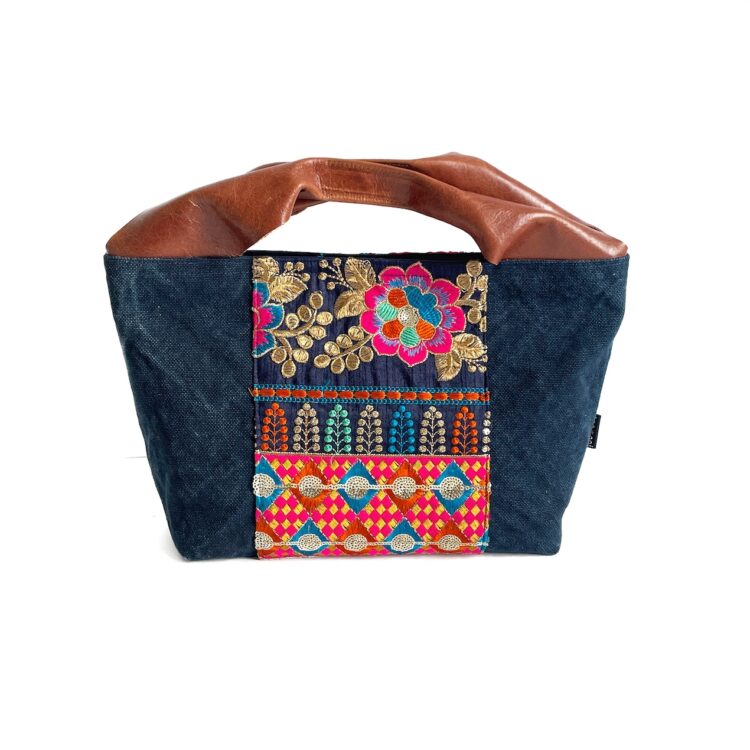Canvas Tote Bag Blue Hmong