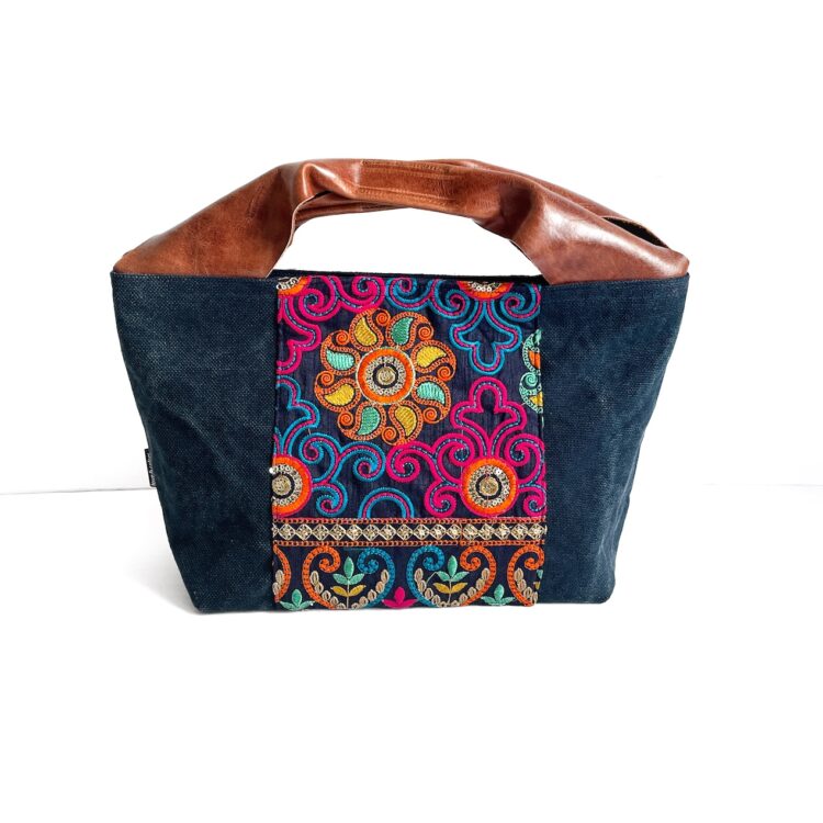 Canvas Tote Bag Blue Hmong
