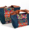 Canvas Tote Bag Blue Hmong large