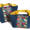 Canvas Tote Bag Blue Yellow Indian