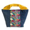 Canvas Tote Bag Blue Yellow Indian large