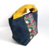 Canvas Tote Bag Blue Yellow Indian large
