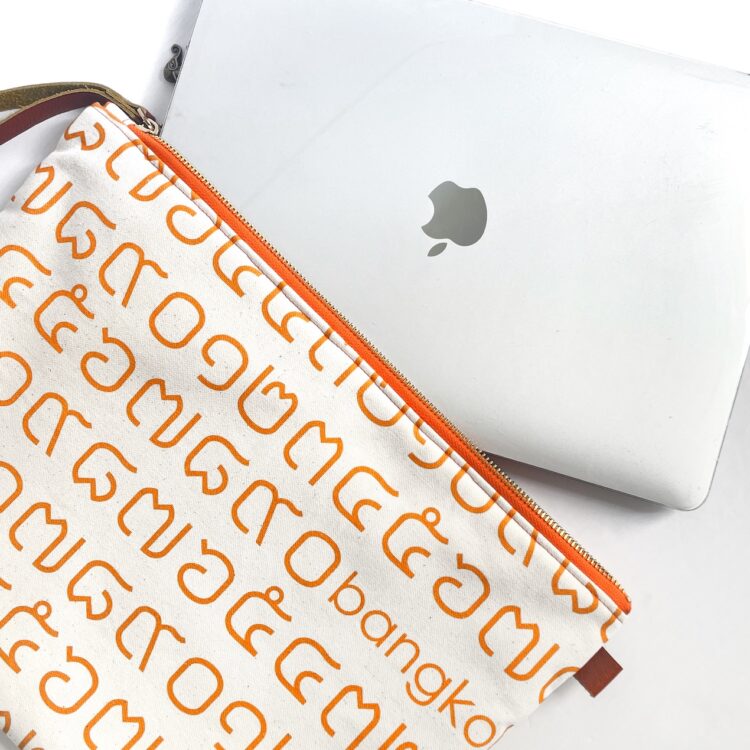Laptop Computer Bag Thai Letter Orange