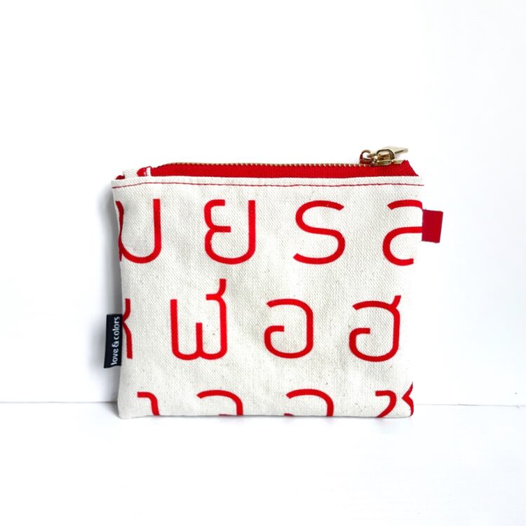 mini pouch Thai letter red