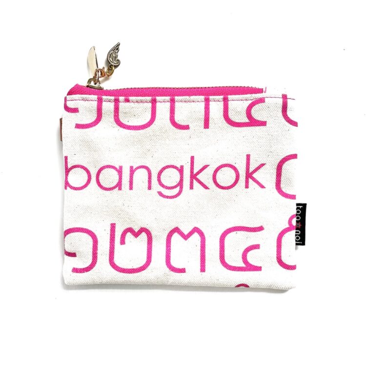 mini pouch Thai letter pink