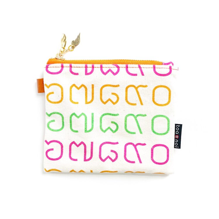 mini pouch Thai letter rainbow orange