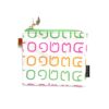 mini pouch Thai letter rainbow green