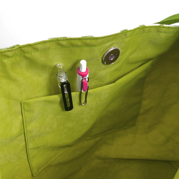 Single Handle Shoulder Bag Thai Letters Green