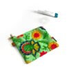 Mini Zipper Pouch Indian Green Flower