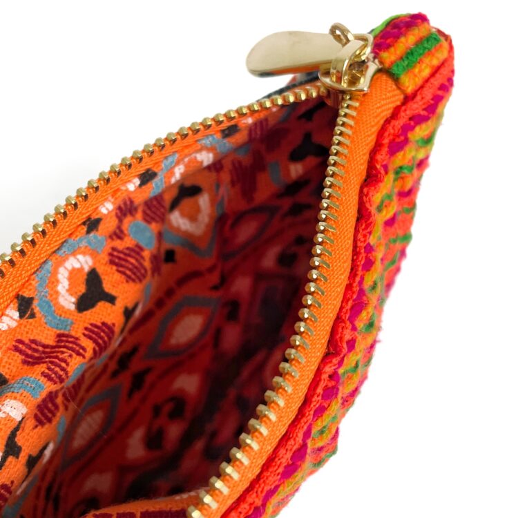 Mini Zipper Pouch Hmong Orange
