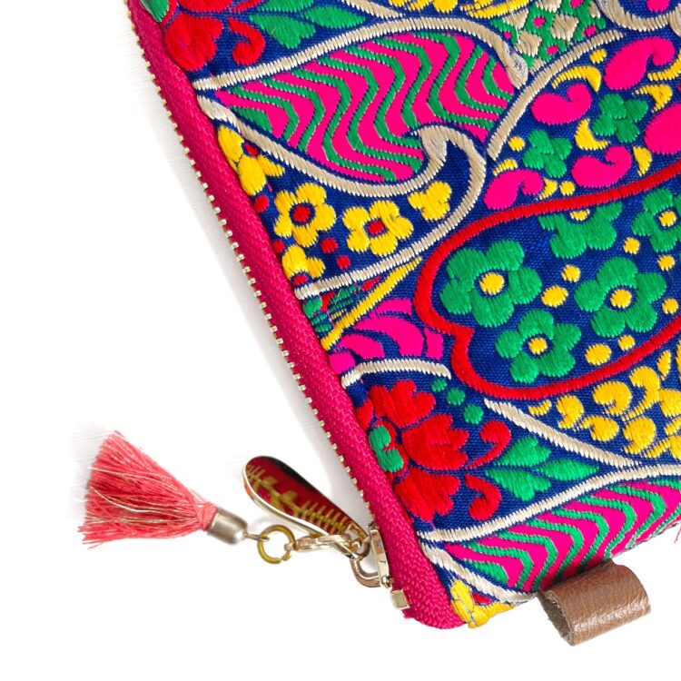 Mini Zipper Pouch Indian Leaf