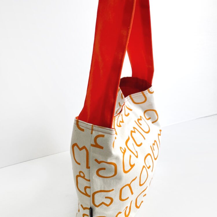 Single Handle Shoulder Bag Thai Letters Orange