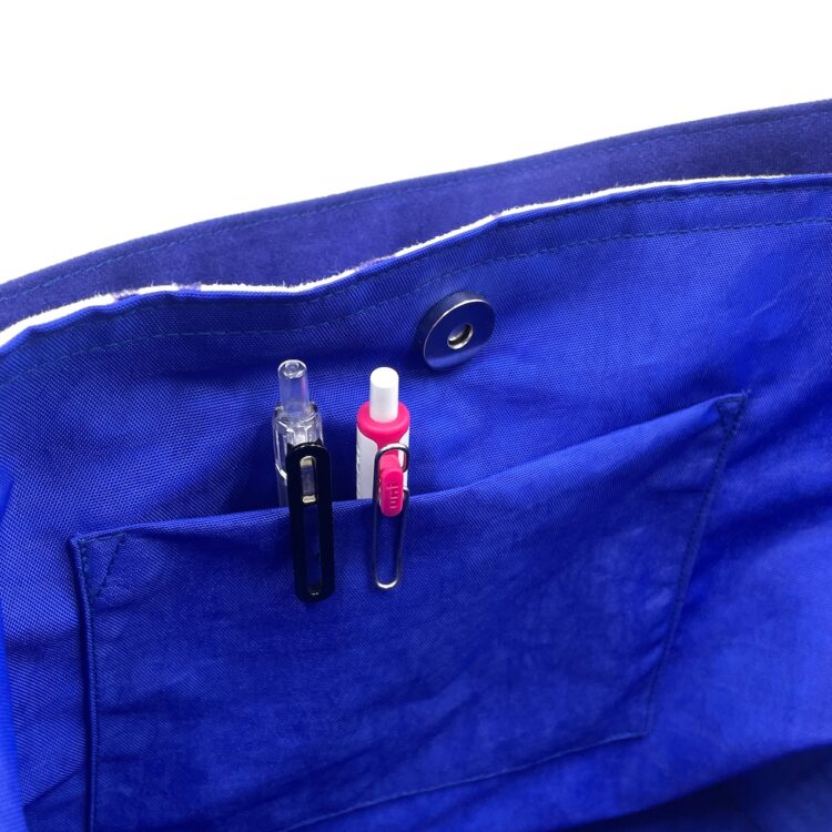 Single Handle Shoulder Bag Thai Letters Blue