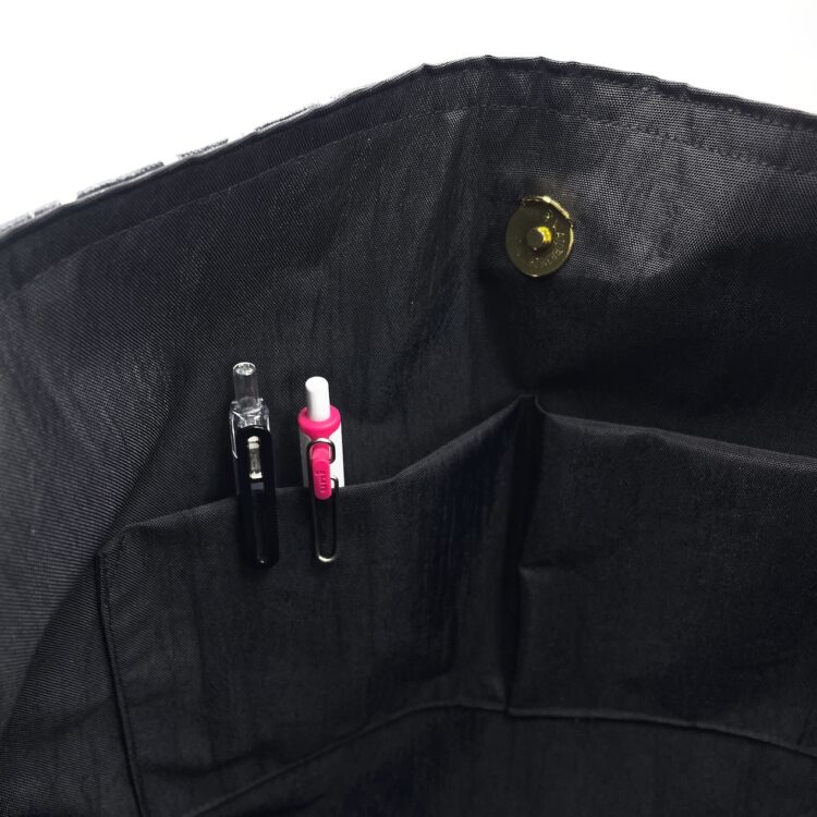 Canvas Messenger Bag Thai Letters Black