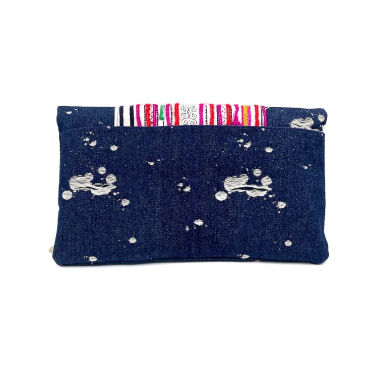Hmong Stripes Clutch Bag Pink
