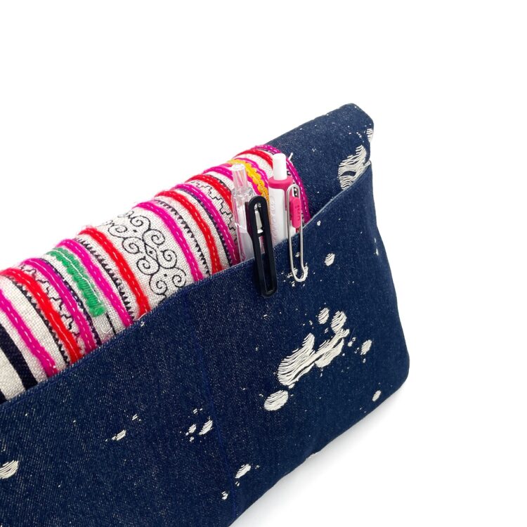 Hmong Stripes Clutch Bag Pink