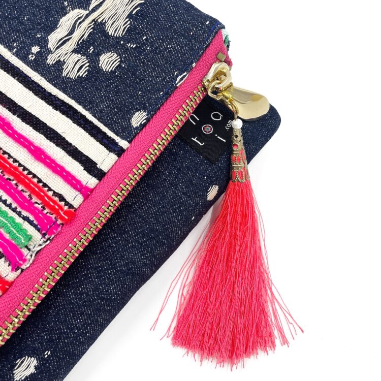 Hmong Stripes Clutch Bag Pink