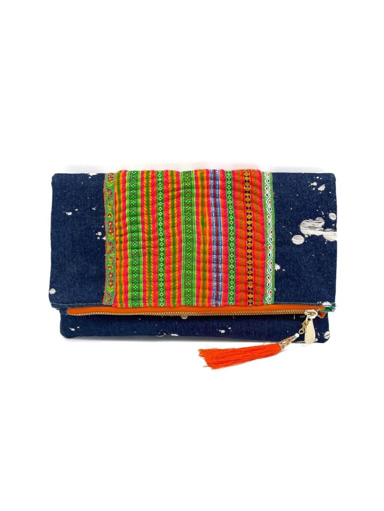 Hmong Apricot River Clutch Bag
