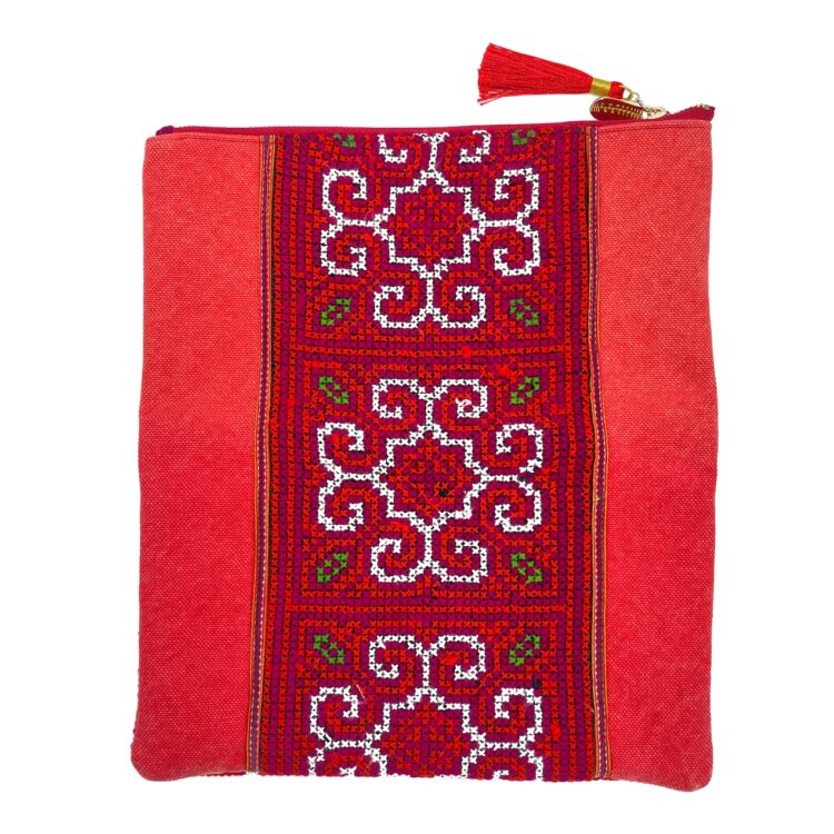 Hmong Snail Clutch Bag Red