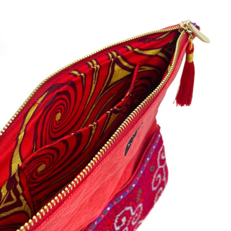 Hmong Snail Clutch Bag Red
