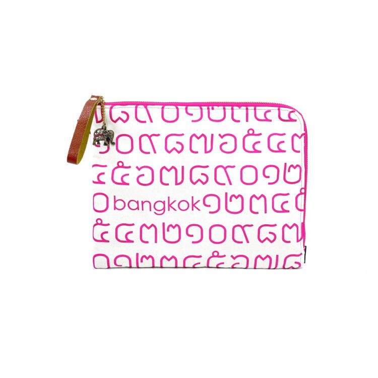 iPad Bag Thai Numbers Pink