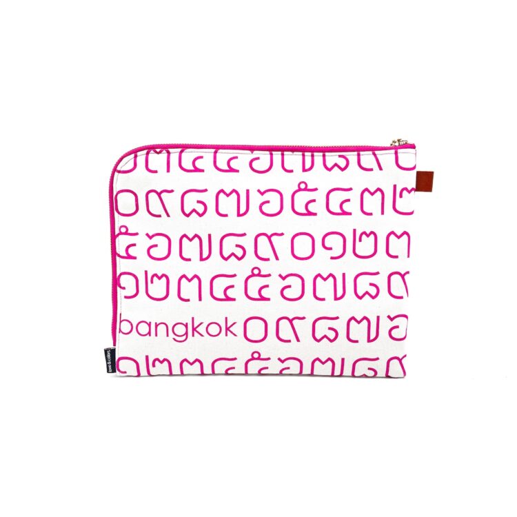 iPad Bag Thai Numbers Pink
