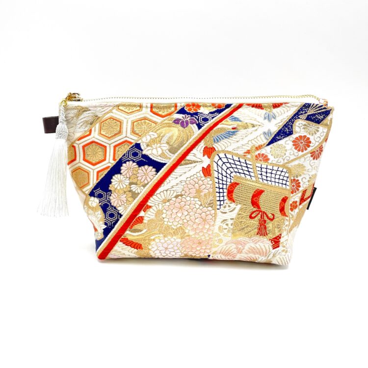 Kimono Pouch Big Kiku Flower Night