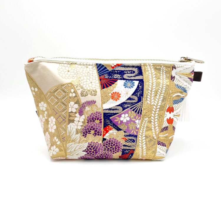 Kimono Pouch Big Kiku Flower Night
