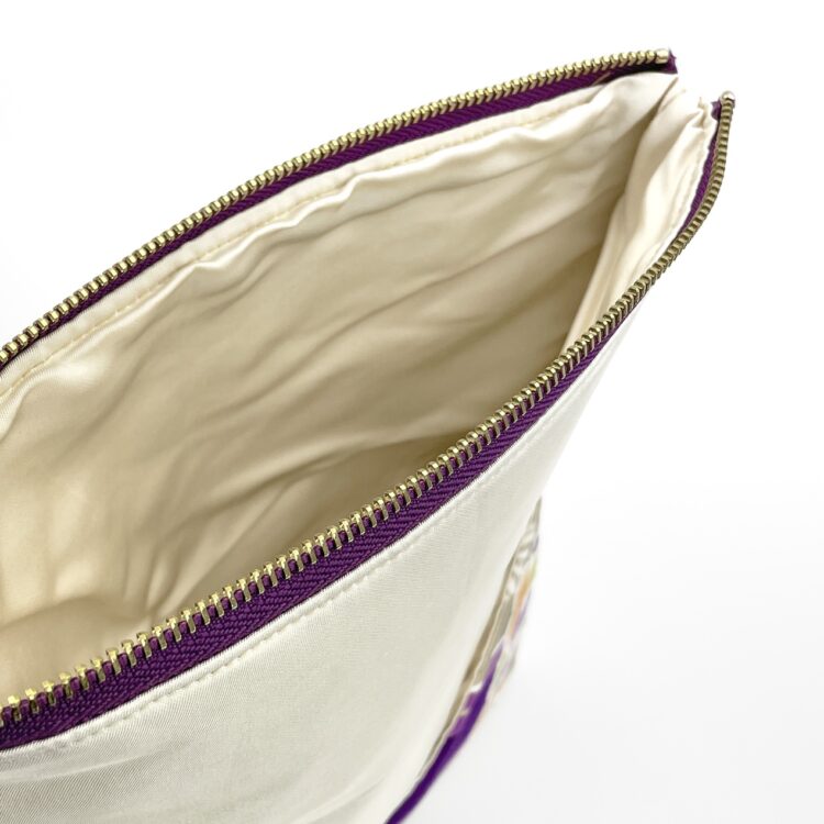 Kimono Clutch Bag Orange Flower Purple