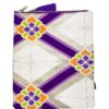 Kimono Clutch Bag Orange Flower Purple