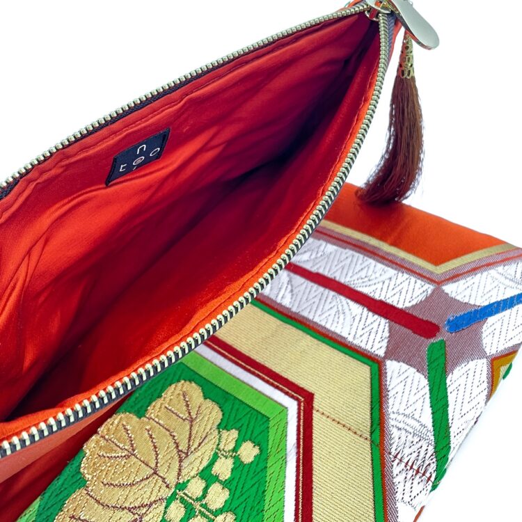 Kimono Clutch Bag Hexagon Dark Orange